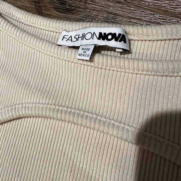 Fashion Nova Cream Snatched Top And Skirt Set - Picture 2 of 5